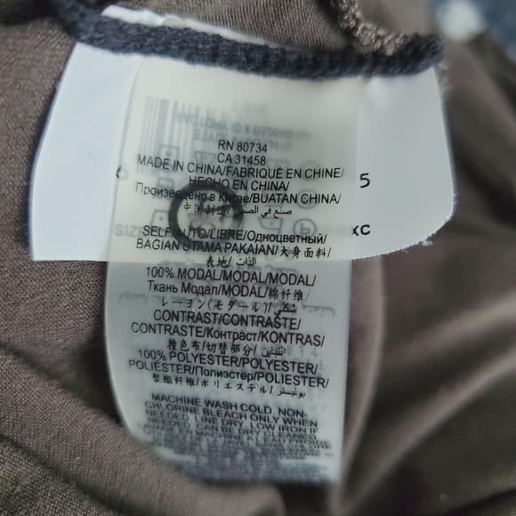 BCBGMaxazria Lane Contrast Parfait Top Chiffon Hem Dark Olive Green - Picture 4 of 5